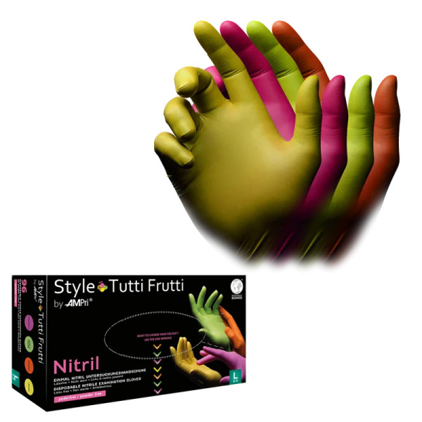 Ampri Style tutti frutti Nitrilhandschuhe farbig im Mix