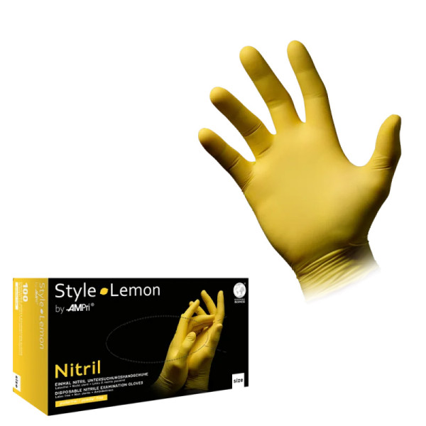 New Box Style lemon Nitrilhandschuhe leuchtend gelb