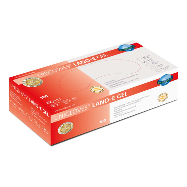 Lano-E-Gel Handschuhe Latex puderfrei S